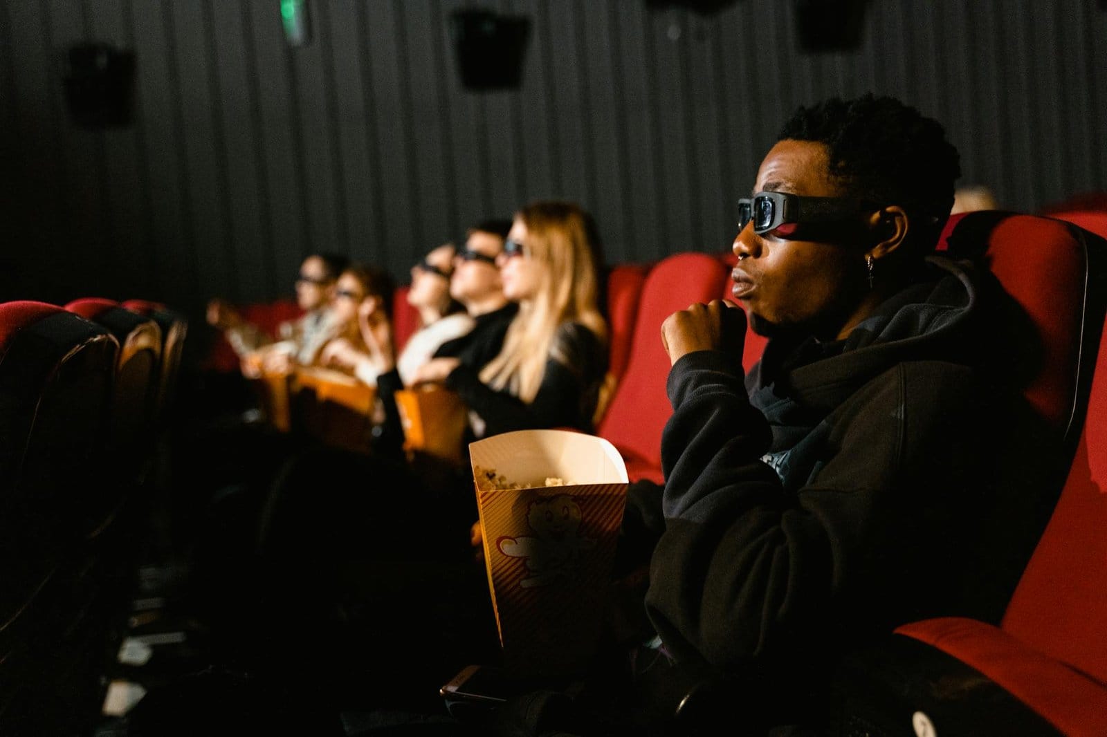 people watching a movie