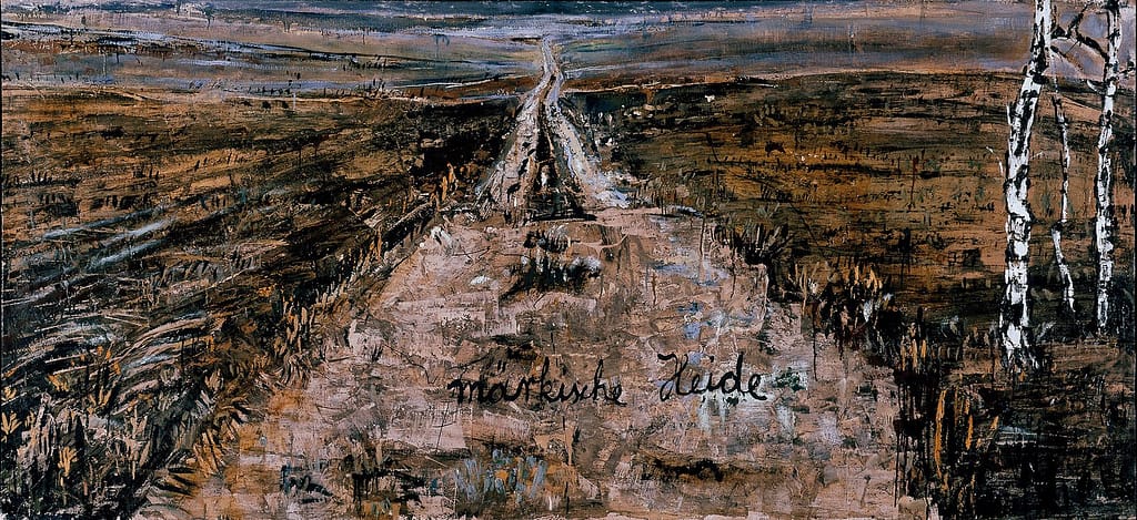 Anselm Kiefer, Märkische Heide, 1974
olio, acrilico e gomma lacca su tela, cm 117,5 x 254,7
Eindhoven, Van Abbemuseum
© Peter Cox, Eindhoven