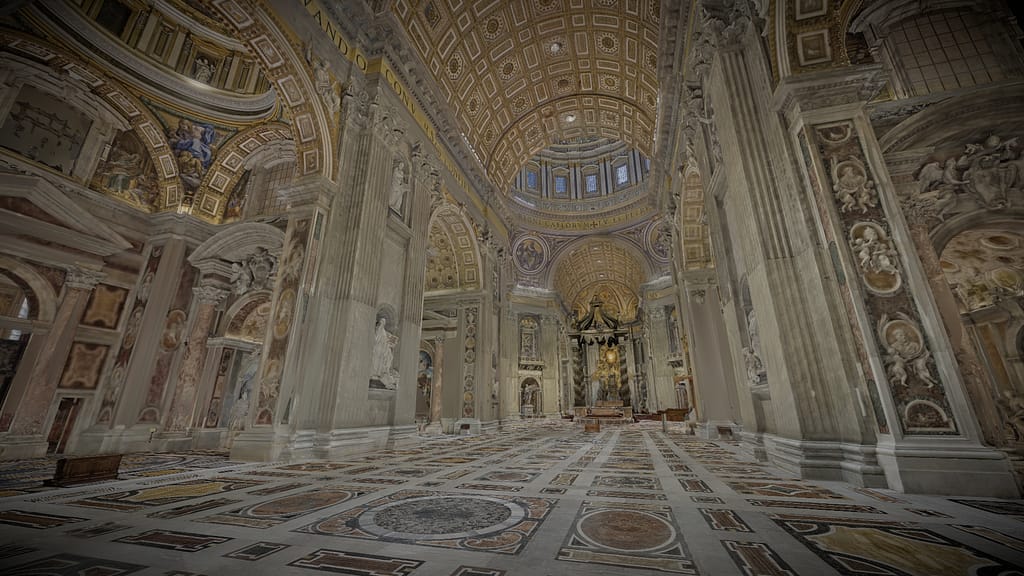 AI generated image from scan_interiot st peters basilica