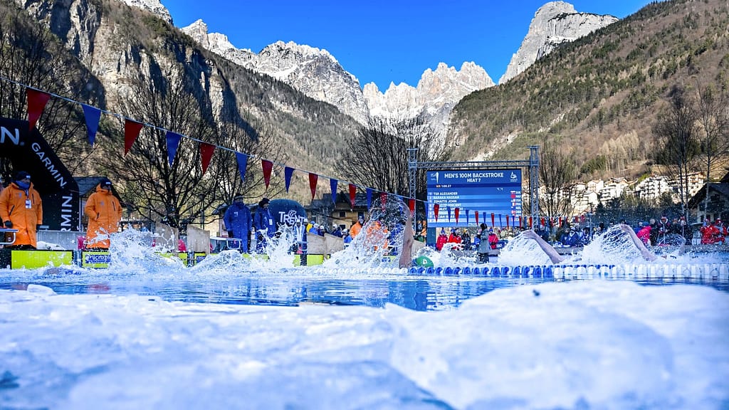 Venues during the IISA 6th World Ice Swimming Championships in Molveno, Italy, January 14, 2025.