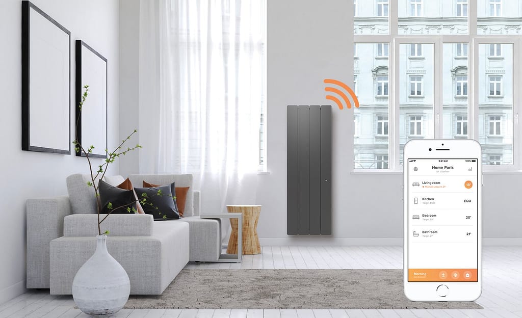Calorifero Intuitiv controllato da remoto con cellulare