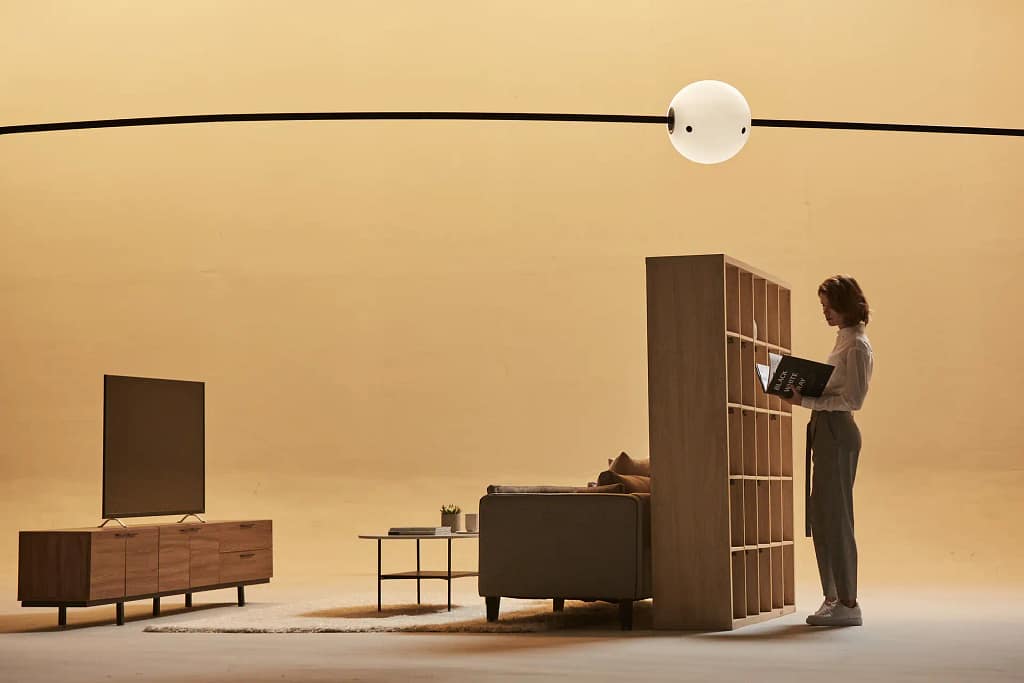 rabbit white, lampada da salotto con musica e telecamere