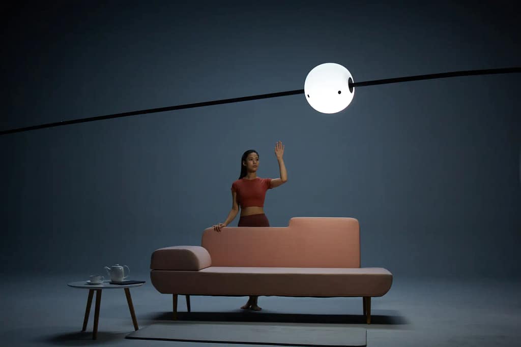 rabbit white, lampada da salotto con musica e telecamere