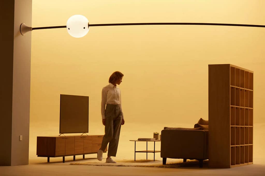 rabbit white, lampada da salotto con musica e telecamere