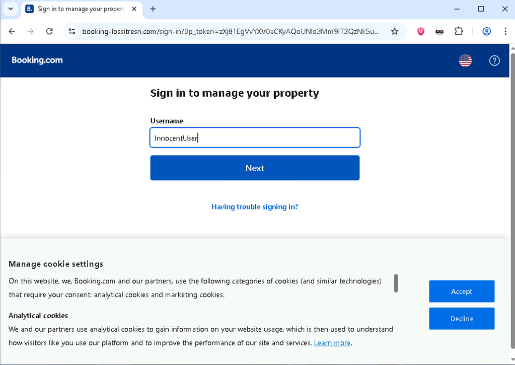 vacation scams - booking