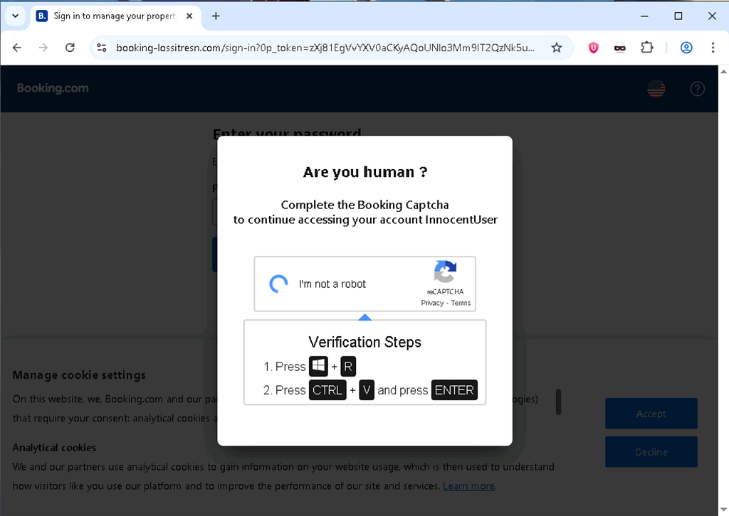 vacation scams - booking