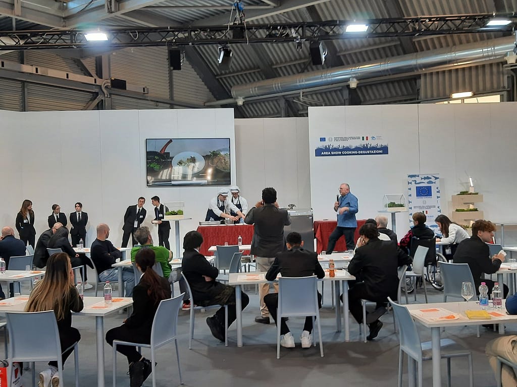 showcooking ad acquafarm la fiera del pesce
