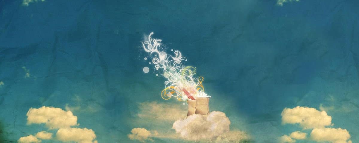 un disegno di una ciminiera nel blu del cielo