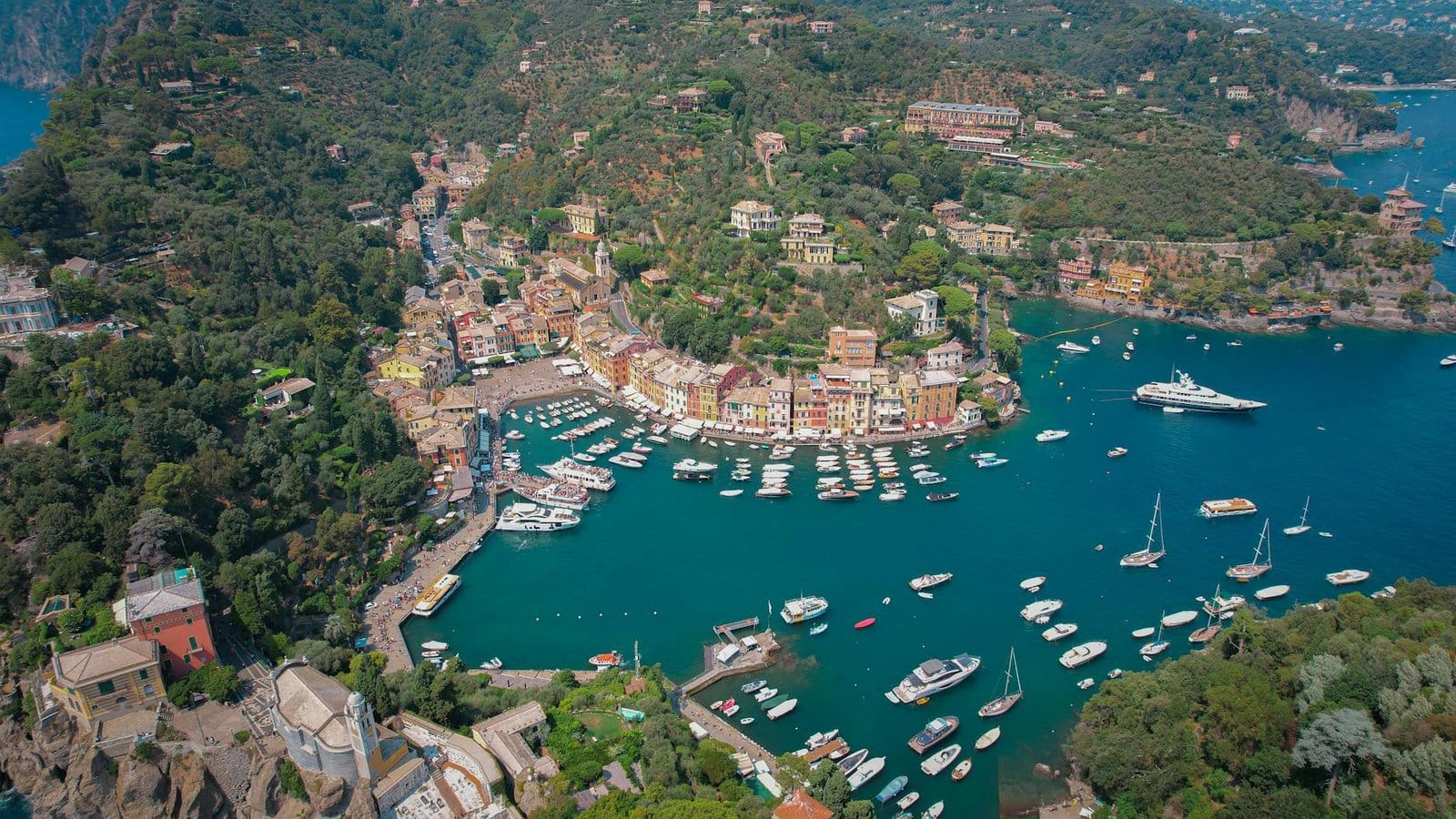 aerial view of the port of Portofino