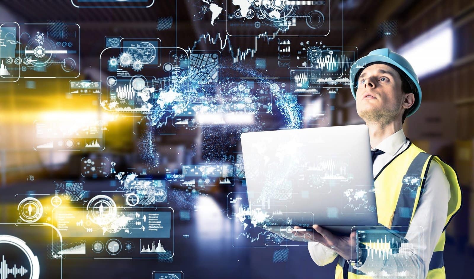 un tecnico al lavoro su una macchina industriale