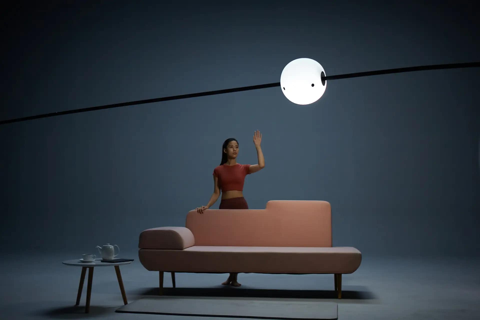 rabbit white, lampada da salotto con musica e telecamere