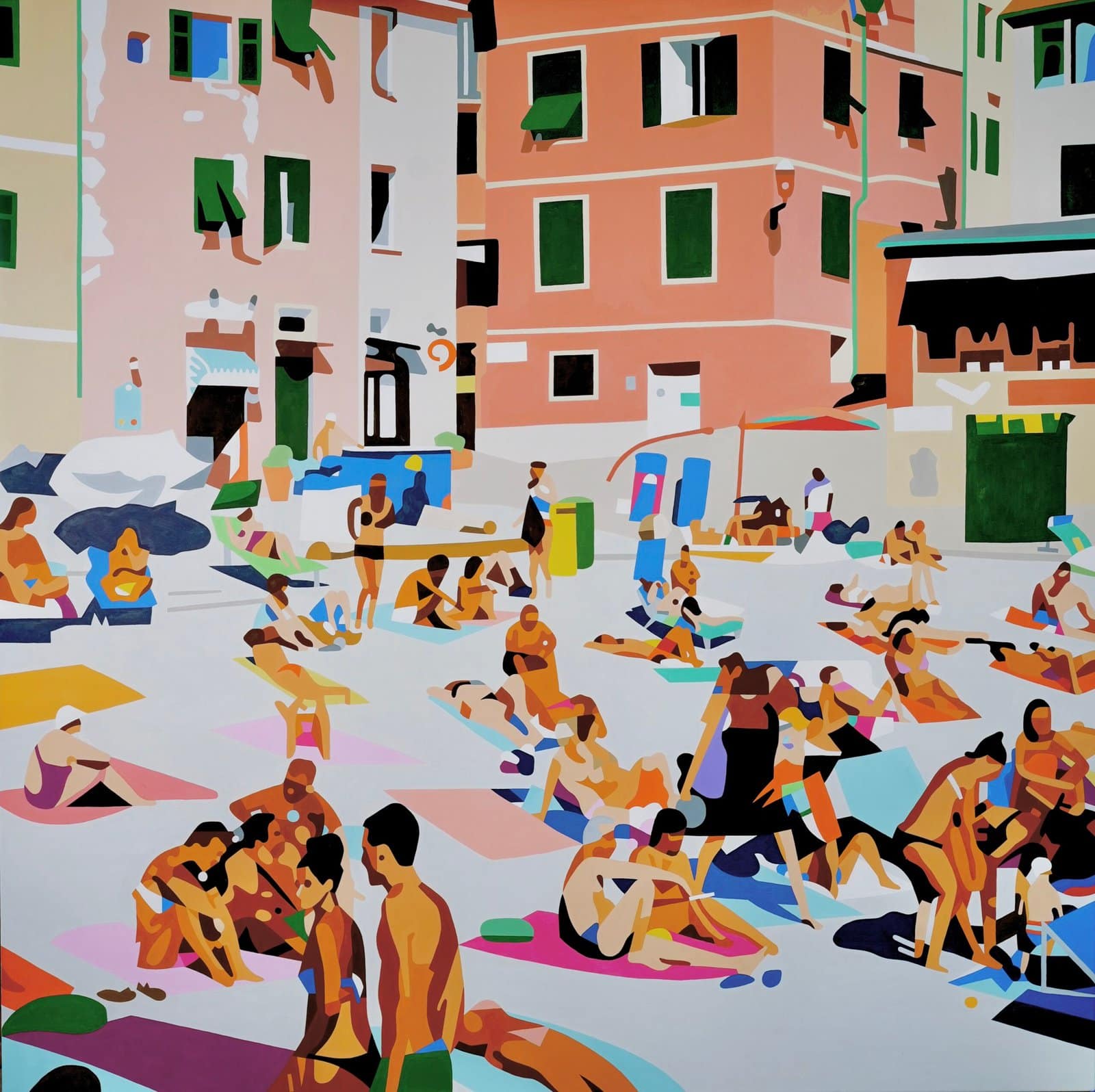 Town Beach V Painting - James Hawke - life in transit