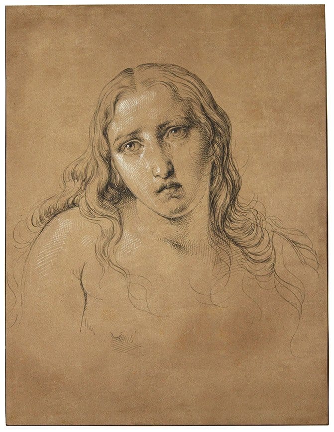 Francesco Hayez
Studio per “La Maddalena penitente”
1833 ca.
matita e biacca su carta, 210 x 165 mm
Venezia, Fondazione Musei Civici di Venezia, Gabinetto
dei disegni e delle stampe, Ca’ Rezzonico