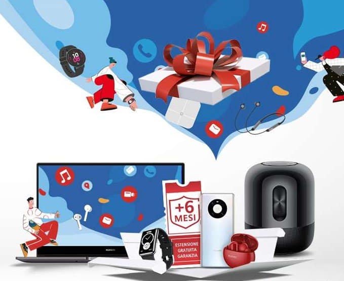 un disegno dei vari regali Huawei