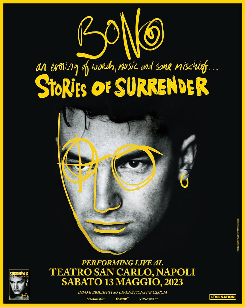 il poster dello spettacolo "Stories od Surrender" di Bono
