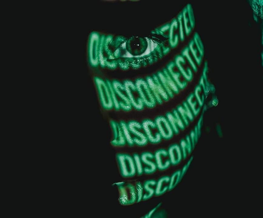 words disconnected superimposed n persons face