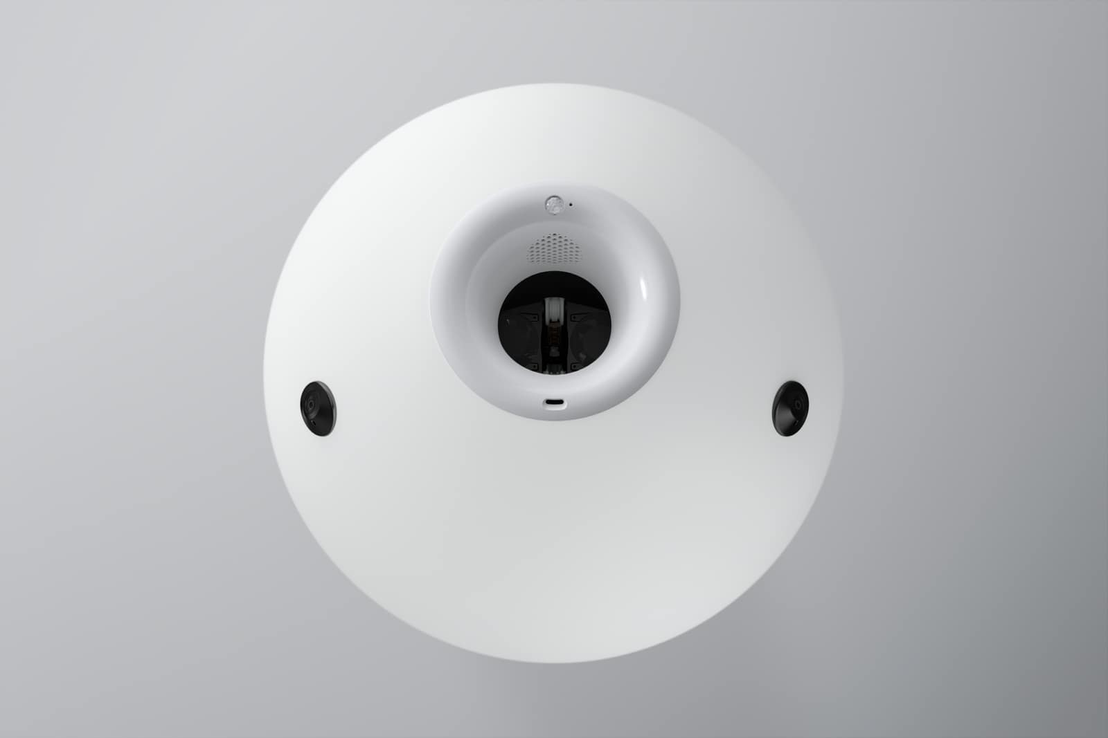 rabbit white, lampada da salotto con musica e telecamere